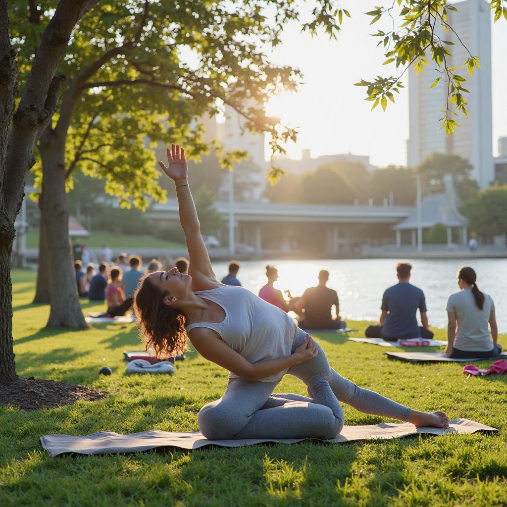 Outdoor yoga sessions bay street location